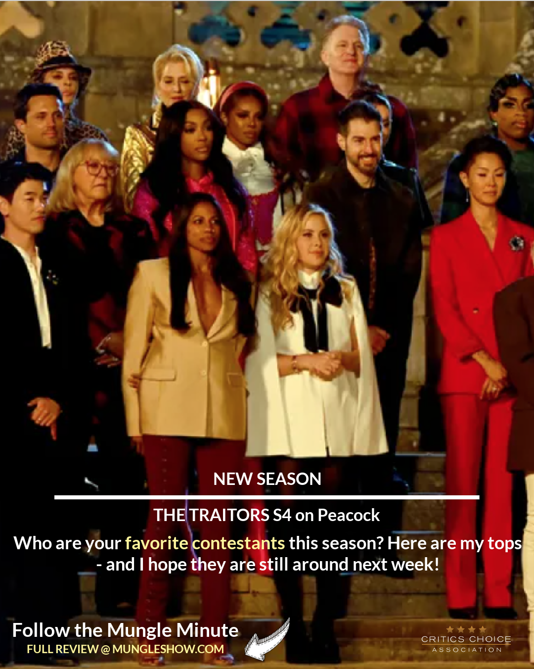 The Traitors is back for Season 4. Who are your fave contestants? Here are mine.