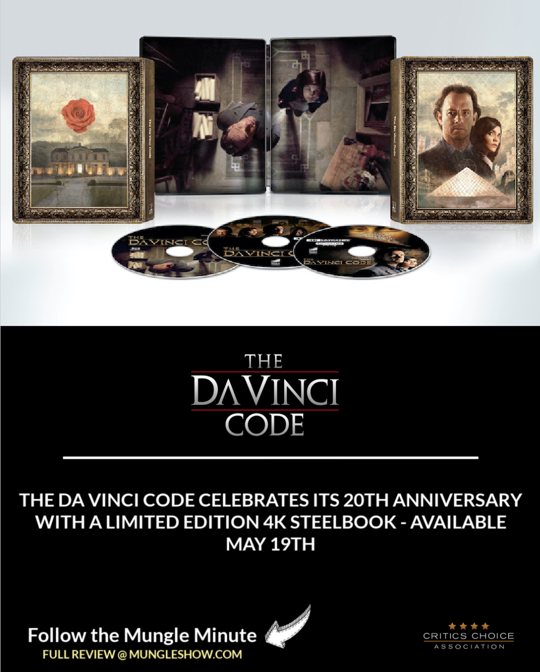 THE DA VINCI CODE 20TH ANNIVERSARY LIMITED EDITION 4K STEELBOOK