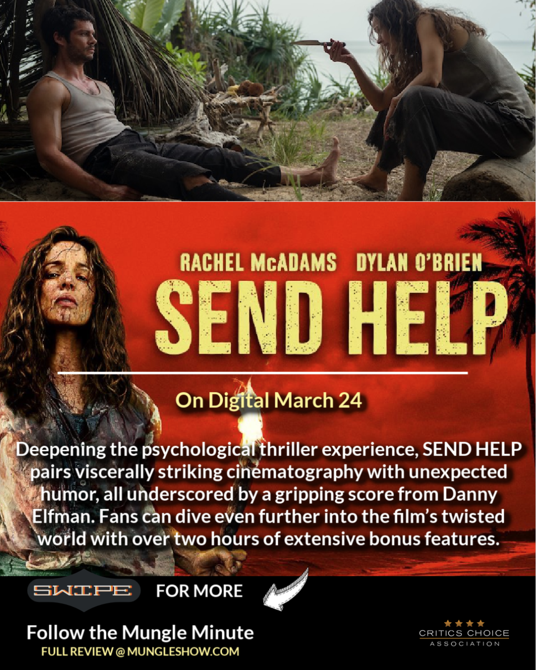 Sam Raimi’s twisted survival thriller Send Help arrives on Digital March 24